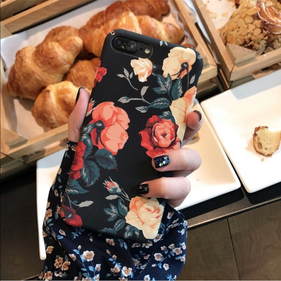 colorfulminds Accessories - LAST ONE Black Floral Design iPhone Case